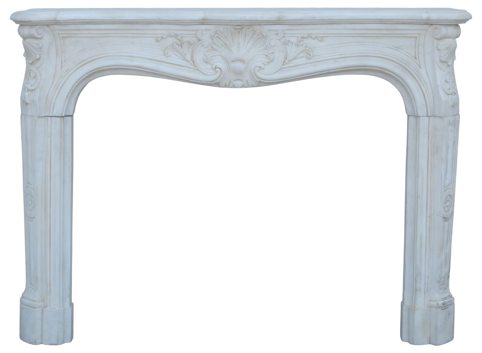 LOUIS XV STYLE WHITE MARBLE FIREPLACE SURROUND (1 of 4)