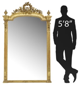 LARGE LOUIS XVI STYLE GILTWOOD MIRROR, 71.5"H