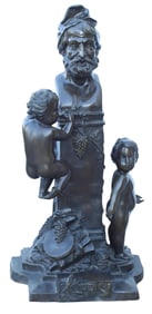 AFTER PERNOT BRONZE SCULPTURAL GARDEN FOUNTAIN