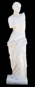 NEAR LIFE-SIZE CAST STONE VENUS DE MILO SCULPTURE