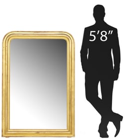 FRENCH LOUIS PHILIPPE PERIOD GILTWOOD MIRROR, 57"H