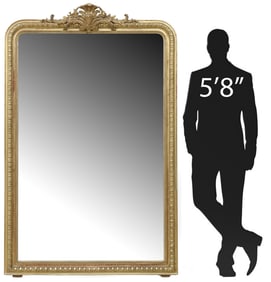 FRENCH LOUIS PHILIPPE PERIOD GILTWOOD MIRROR, 73" X 47"