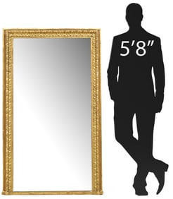 FRENCH RECTANGULAR GILT-PAINTED WALL MIRROR, 63.25"H