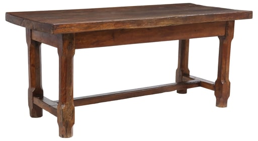 FRENCH PROVINCIAL OAK FARMHOUSE TABLE, 19TH C.