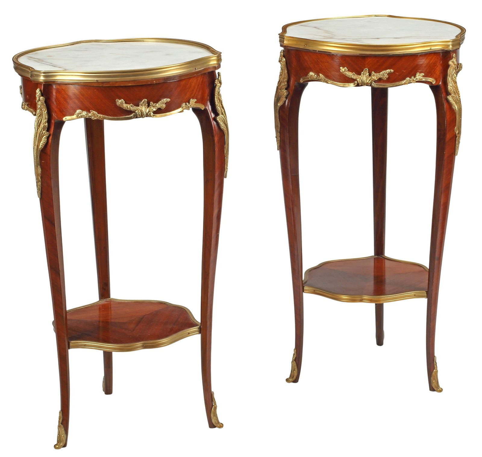 (2) LOUIS XV STYLE ORMOLU-MOUNTED & MARBLE-INSET GUERIDONS (1 of 5)