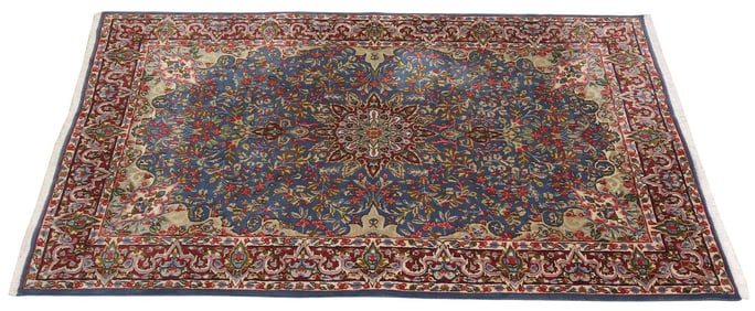 HAND-TIED FLORAL PATTERN ESTATE RUG, 8' X 4'11"