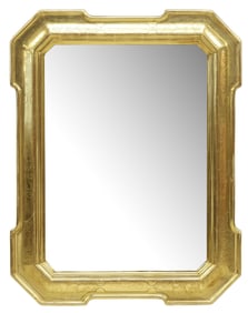 LOUIS PHILIPPE STYLE GILTWOOD BEVELED WALL MIRROR