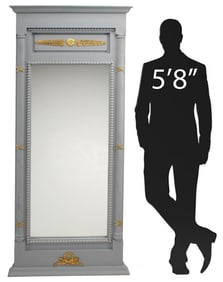 DIRECTOIRE STYLE ORMOLU-MOUNTED PAINTED PIER MIRROR, 72"H