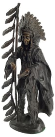 AFTER CARL KAUBA BRONZE SCULPTURE AMERICAN INDIAN CHIEF