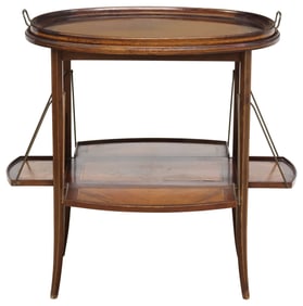 FRENCH MATCHED VENEER TRAY-TOP TEA TABLE