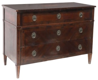 ITALIAN NEOCLASSICAL INLAID MAHOGANY BUREAU