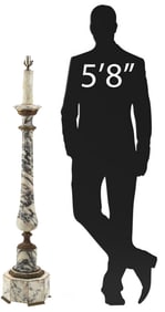 BRONZE-MOUNTED MARBLE FLOOR LAMP