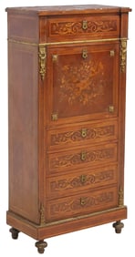 FRENCH NAPOLEON III MARQUETRY SECRETAIRE A ABATTANT