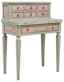 VENETIAN PAINT-DECORATED BONHEUR DU JOUR WRITING DESK