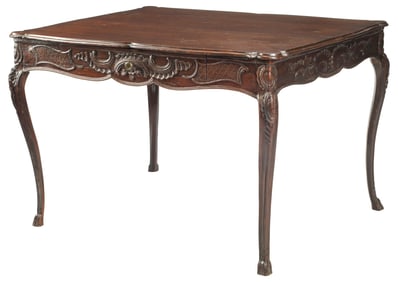 FRENCH LOUIS XV STYLE CARVED WOOD BUREAU PLAT