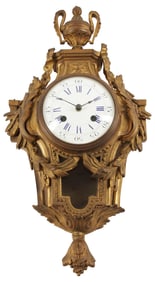 FRENCH LOUIS XV STYLE ORMOLU CARTEL CLOCK