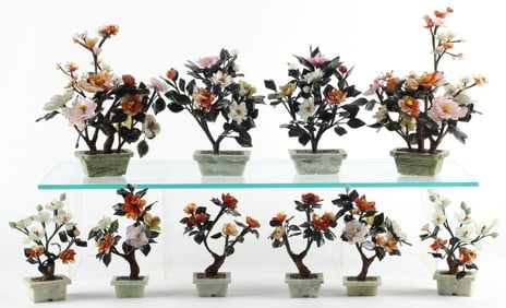 (10) CHINESE HARDSTONE FLOWERING TREES