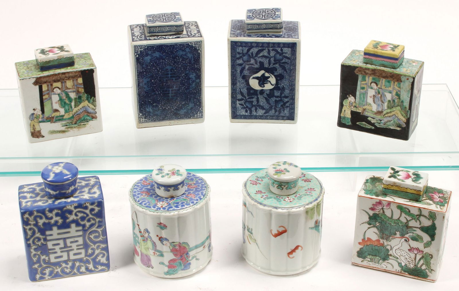 (8) CHINESE PORCELAIN TEA CADDIES & COVERS (1 of 4)