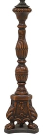 LARGE BAROQUE STYLE CANDLE PRICKET-FORM 1-LT TABLE LAMP, 42"H