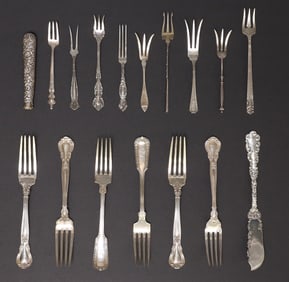 (17) STERLING SILVER FLATWARE, 13.06 OZT