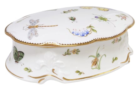 ANNA WEATHERLEY HAND-PAINTED INSECT MOTIF PORCELAIN VANITY BOX