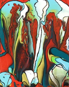 PETRONELLA GREER (B.1945) PAINTING, 'ROOTS'