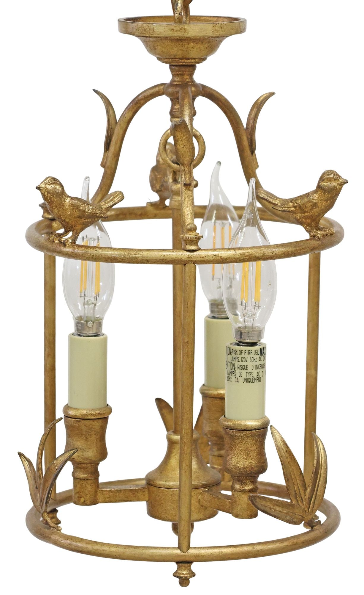 VISUAL COMFORT GILT-METAL 3-LT 'DIEGO' CEILING LAMP (1 of 4)