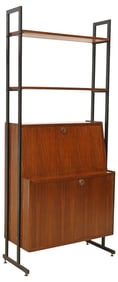 ITALIAN MID-CENTURY MODERN TEAK BUREAU BOOKCASE