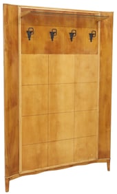 ITALIAN MID-CENTURY MODERN MIXED PARQUETRY MIXED-WOOD HALL TREE