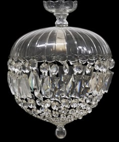 ITALIAN CRYSTAL CANOPY 1-LIGHT CEILING LAMP
