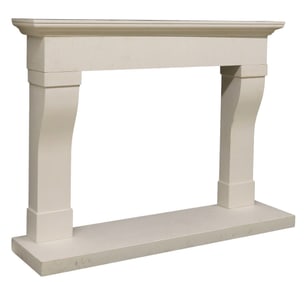 LARGE CULTURED MARBLE FIREPLACE SURROUND / CHIMNEYPIECE, 72"W