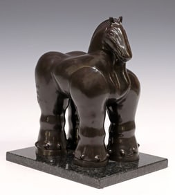 AFTER FERNANDO BOTERO BRONZE SCULPTURE 'TROJAN HORSE'
