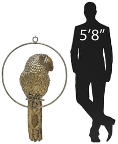 LARGE SERGIO BUSTAMANTE (B.1949) MIXED METAL PARROT SCULPTURE