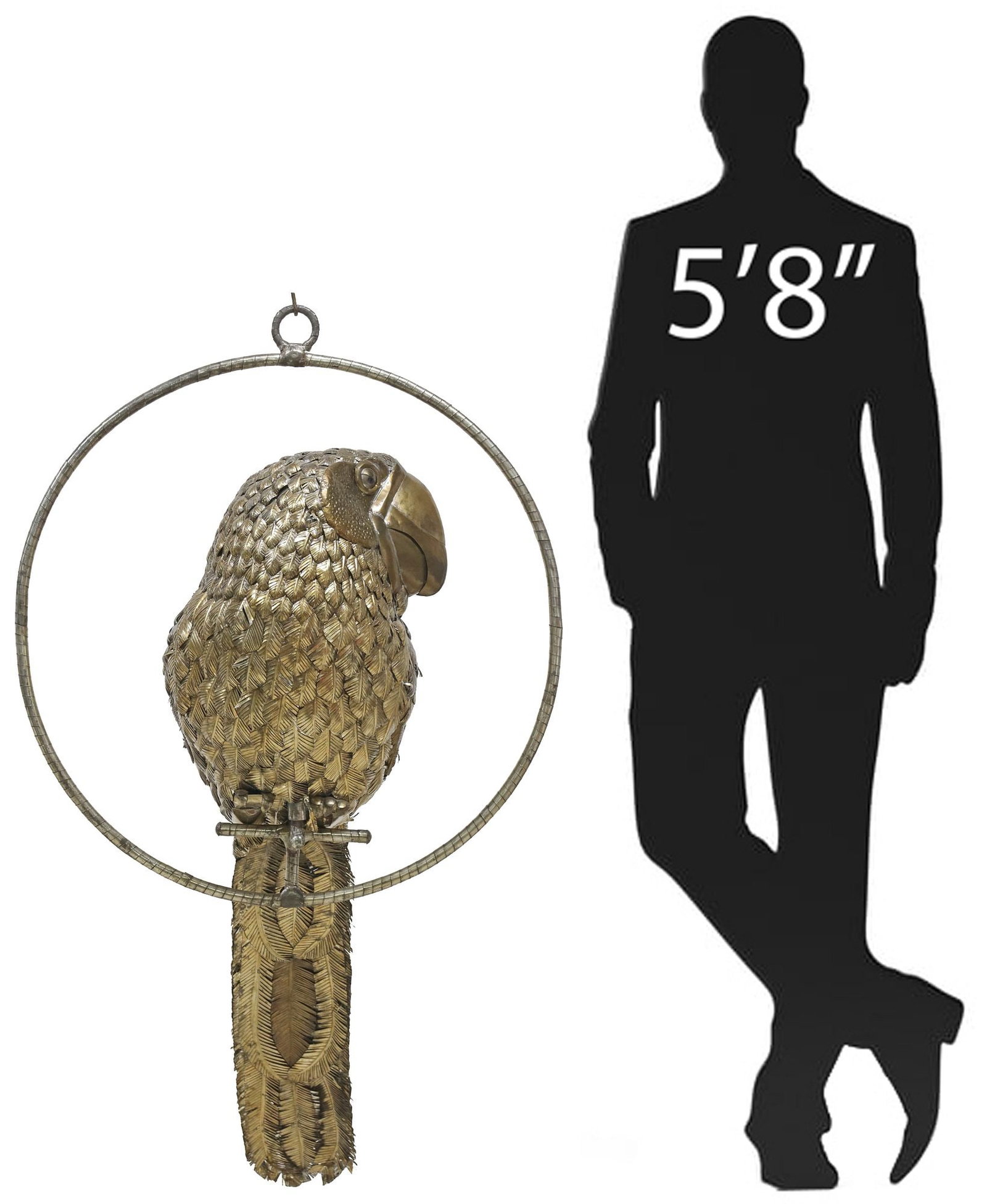 MIXED METAL PARROT SCULPTURE