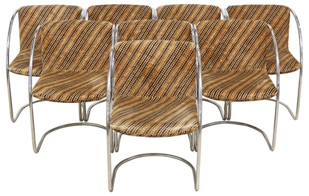 (8) GIOVANNI OFFREDI FOR SAPORITI 'LENS' CANTILEVER CHAIRS