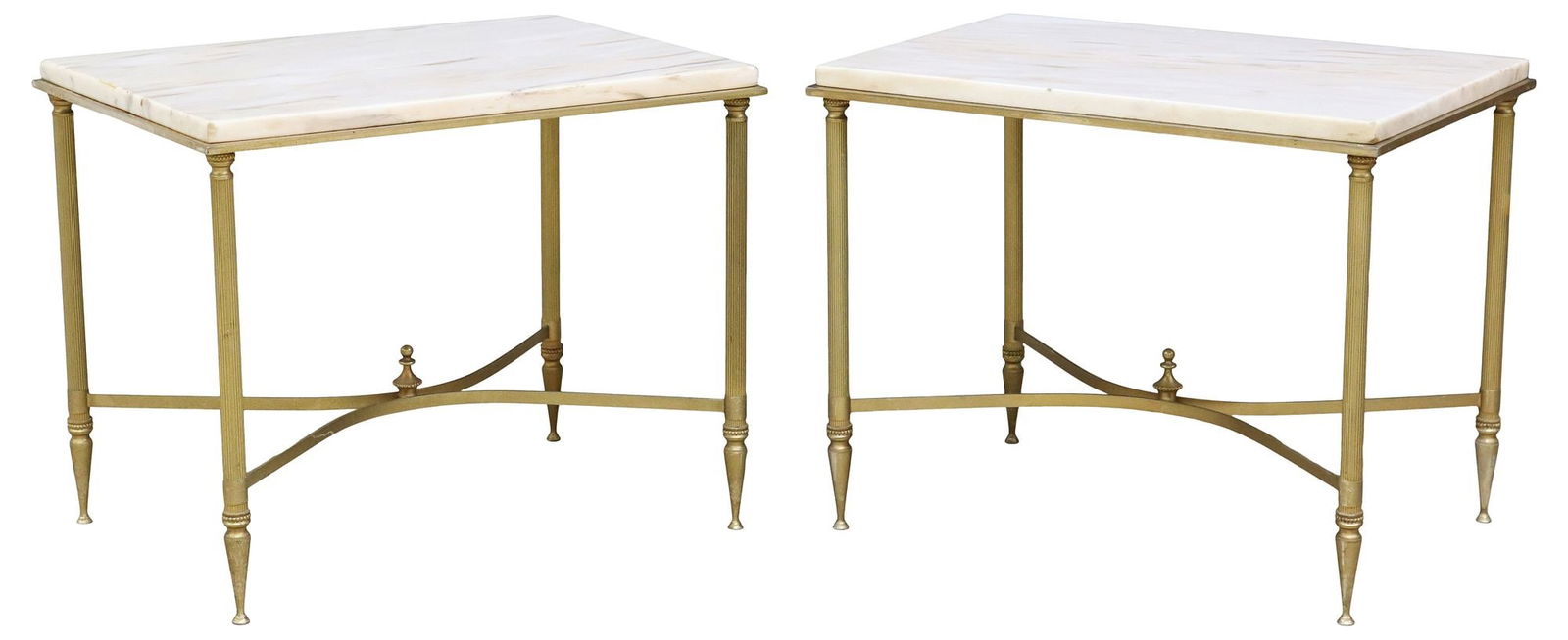 (2) MAISON BAGUES STYLE GILT-BRASS SIDE TABLES (1 of 4)