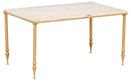 MAISON BAGUES STYLE MARBLE-TOP GILT-BRASS COFFEE TABLE