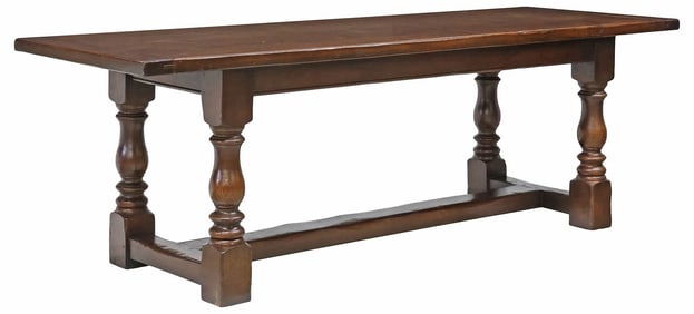 ENGLISH OAK REFECTORY TABLE, 90.5"L