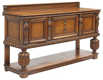ENGLISH JACOBEAN REVIVAL POLLARD OAK SIDEBOARD