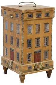 ENGLISH PAINT-DECORATED HOUSE FACADE GRAIN BIN