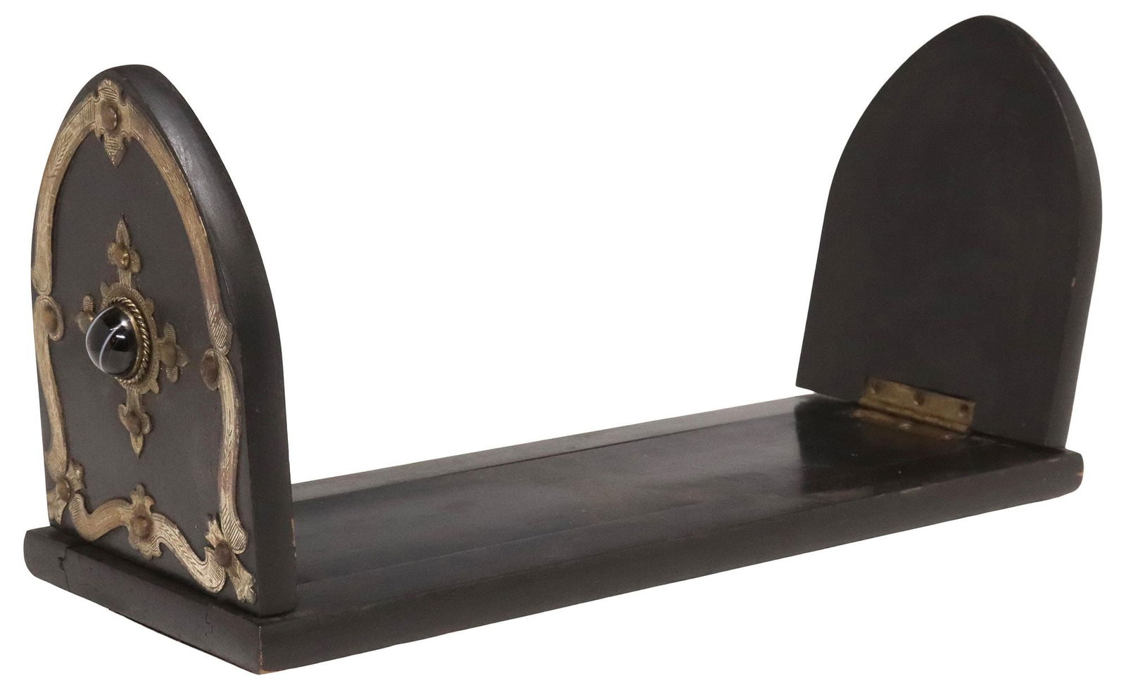 ENGLISH VICTORIAN EBONIZED & BRASS-MOUNTED BOOK SLIDE (1 of 5)