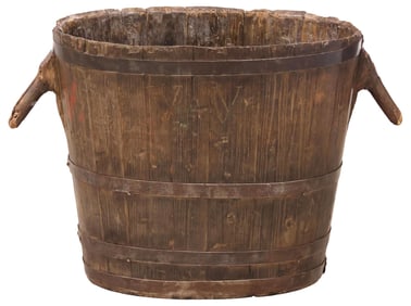 FRENCH SLATTED WOOD GRAPE HARVEST HOD/ HOTTE