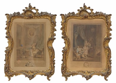 (2) NICOLAS DE LAUNAY (1739-1792) TINTED ENGRAVINGS, AFTER BAUDOUIN & LAVREINCE