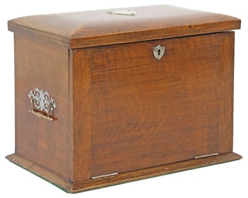 ENGLISH EDWARDIAN OAK WRITING COMPENDIUM
