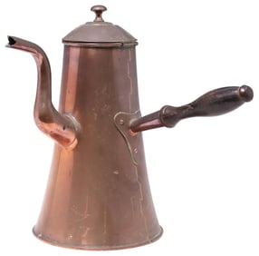 GEORGIAN COPPER COFFEE OR CHOCOLATE POT