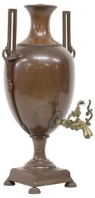 ENGLISH VICTORIAN AMPHORA-FORM COPPER SAMOVAR / WATER URN