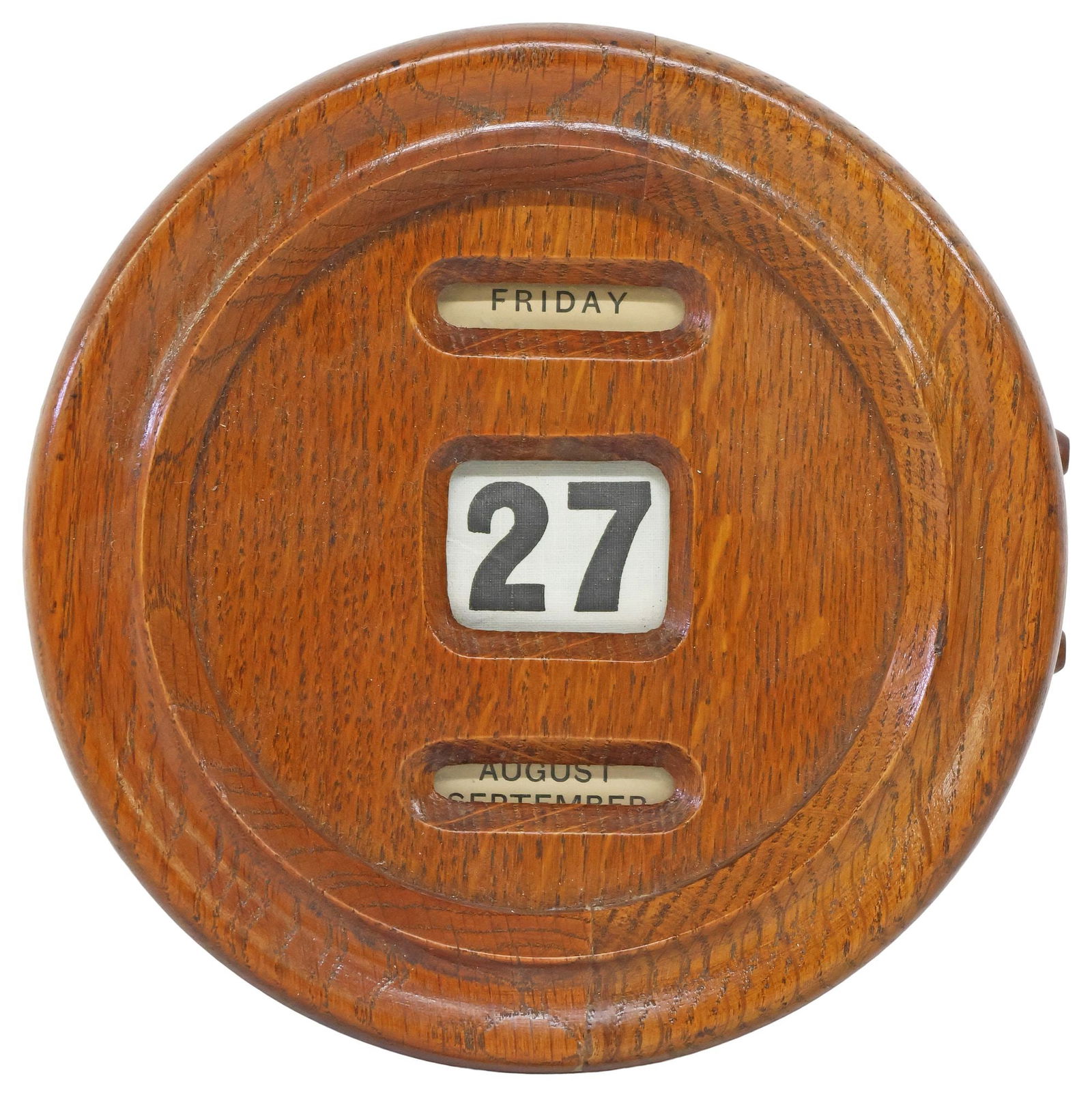 ENGLISH CARVED OAK PERPETUAL WALL CALENDAR (1 of 2)