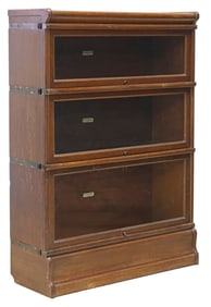 GLOBE-WERNICKE OAK THREE-STACK BARRISTER BOOKCASE