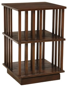 ENGLISH MAHOGANY ROTATING BOOKCASE LIBRARY STAND