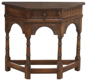 ENGLISH JACOBEAN REVIVAL OAK CREDENCE TABLE